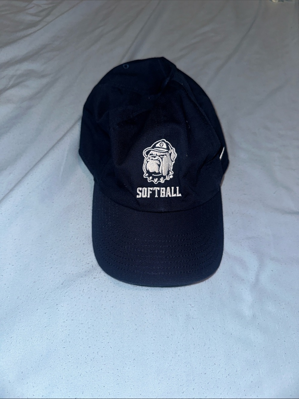 Nike  university of Georgetown softball Cap with White Embroidered Bulldog